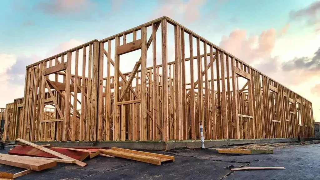A residential home frame