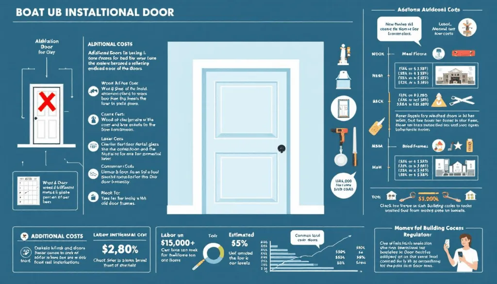 Additional costs and considerations for door installation.