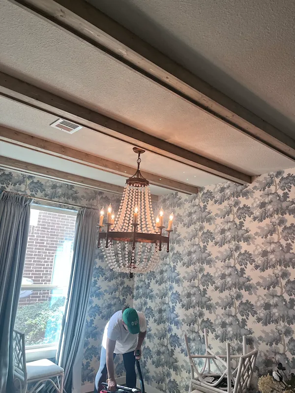 Faux Beam Ceiling Installation