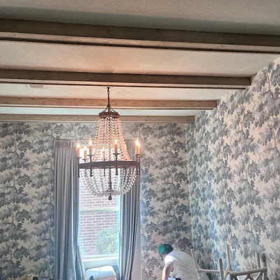 Faux Beam Ceiling Installation — gallery image 1